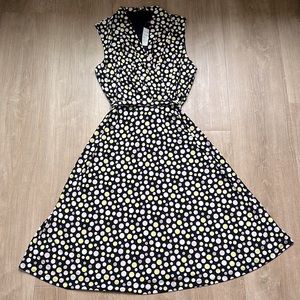 NWT Tommy Hilfiger Women’s Sleeveless Polka Dot MIDI Dress Size 14
